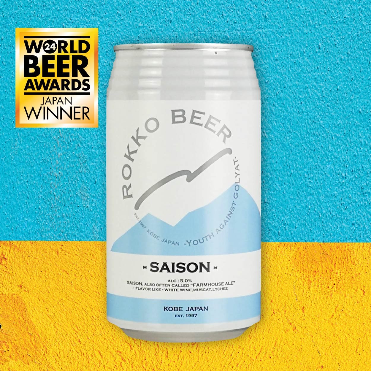 Rokko Beer Saison -a refreshing Japanese craft Saison beer with its bright aroma, smooth body, and crisp finish