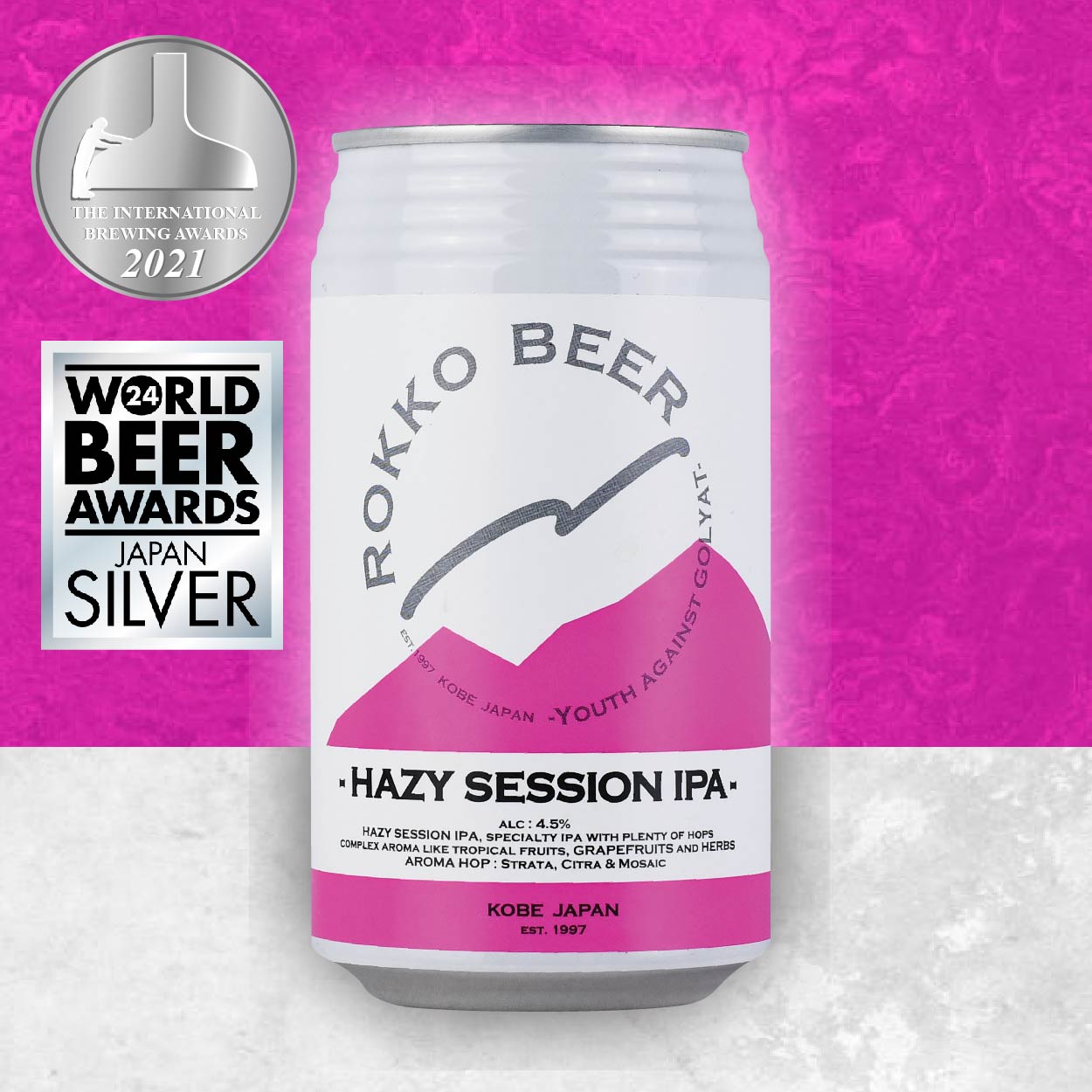 Rokko Beer Hazy Session IPA - Award-Winning Japanese Craft Beer with Juicy tropical fruit and citrus aroma